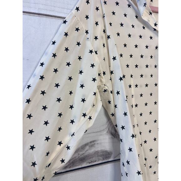 Ellison Cream Button Up Top With Black Stars Size Small - Picture 3 of 6